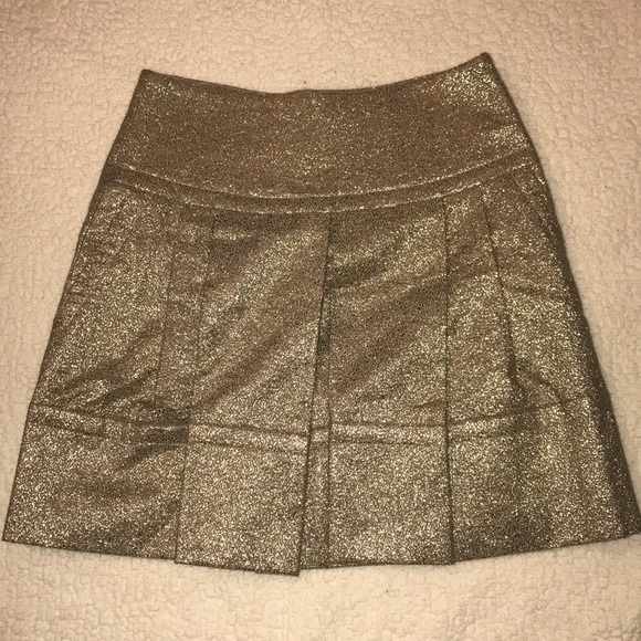 NWOT Vivienne Tam Gold Metallic Skirt - Picture 2 of 6